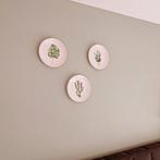 Prachtige set wandbordjes van 3 stuks met monstera deliciosa, Ophalen of Verzenden, Zo goed als nieuw