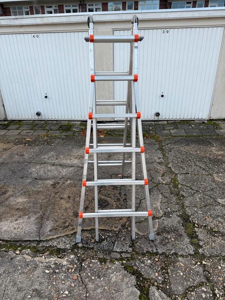 Wakku Ladder 4x6 - Telescopische Ladder, Doe-het-zelf en Verbouw, Ladders en Trappen, Gebruikt, Ladder, 4 meter of meer, Opvouwbaar of Inschuifbaar