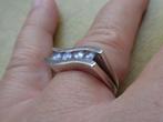 zilveren royale design ring met heldere stenen [434], Sieraden, Tassen en Uiterlijk, Ringen, Verzenden, Zo goed als nieuw, 17 tot 18
