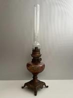 Antiek art deco olielampje handbeschilderd, Antiek en Kunst, Ophalen of Verzenden