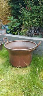 Oude koperen ketel heksenketel haardbak pan bloempot, Ophalen of Verzenden