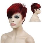 Excentrieke pruik kort rood haar a-symetrisch model, Sieraden, Tassen en Uiterlijk, Uiterlijk | Haarverzorging, Ophalen of Verzenden