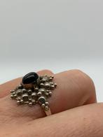 X347 Prachtige zilveren brutalist ring maat 19,25, Sieraden, Tassen en Uiterlijk, Ringen, 19 tot 20, Ophalen of Verzenden, X, Met edelsteen