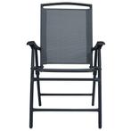 Tuinstoelen inklapbaar 2 st textileen grijs, Ophalen of Verzenden, Nieuw