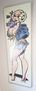 Posters, beide gesigneerd agent 327 en Olga, Verzamelen, Ophalen, Rechthoekig Staand, Met lijst, Deurposter of groter