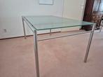 Glazen Eettafel met RVS Frame - Modern Design, Ophalen, Zo goed als nieuw, Glas, Modern