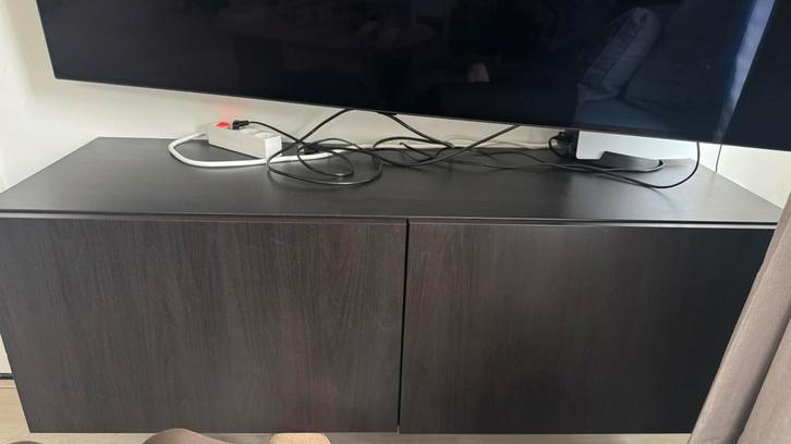 IKEA BESTÅ tv-meubel – zwartbruin, Huis en Inrichting, Kasten | Televisiemeubels, Zo goed als nieuw, Minder dan 100 cm, 25 tot 50 cm