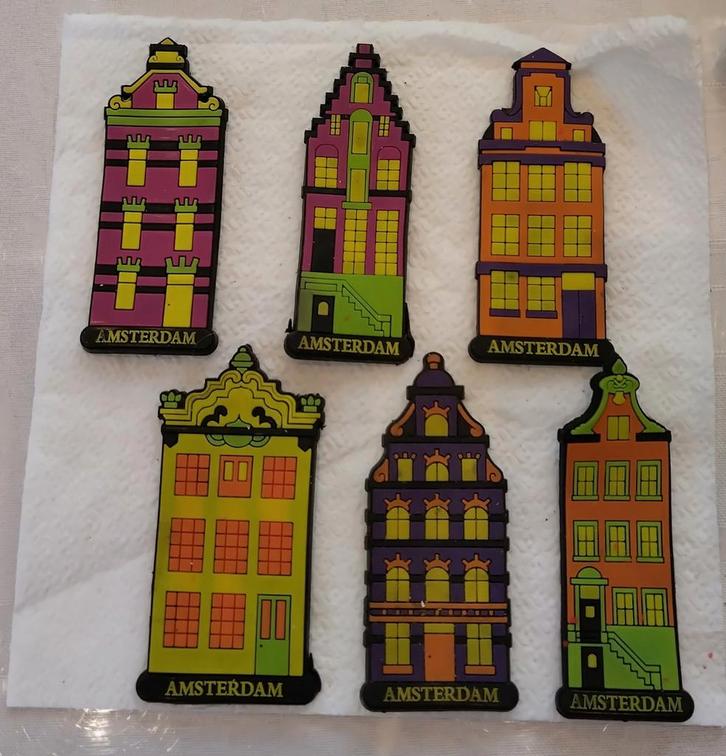Leuke rubberen koelkastmagneten Amsterdamse grachtenpanden, Verzamelen, Speelgoed, Nieuw, Ophalen of Verzenden