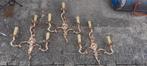 5 bronzen barok franse chateau waardige 3 lichts wandlampen, Ophalen of Verzenden, Koper of Brons