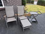 Hartman da vinci tuinstoelen met krukje en theetafel, Ophalen, Gebruikt, Aluminium, Verstelbaar