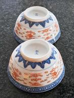 2 x Antieke Chinese rijstkorrel kommen Handbeschilderd, Ophalen of Verzenden