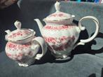 Prachtige vintage porseleinen theeset: theepot en suikerpot, Ophalen of Verzenden