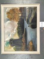 Schilderij met molen en boot, Antiek en Kunst, Ophalen