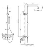 Qalento Rainex regendouche set mst zwart, Doe-het-zelf en Verbouw, Sanitair, Ophalen of Verzenden, Nieuw, Douche