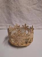 Mooi brocante waxinelichtjes houder, beige, goud., Huis en Inrichting, Woonaccessoires | Kandelaars en Kaarsen, Overige materialen