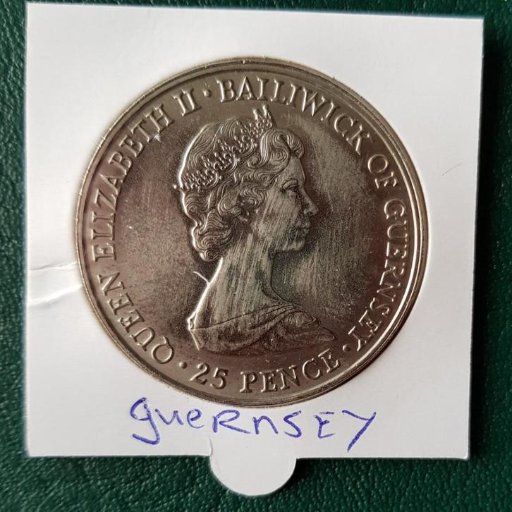 Munt 25 Pence Guernsey 1980, Postzegels en Munten, Munten | Europa | Niet-Euromunten, Losse munt, Overige landen, Ophalen of Verzenden
