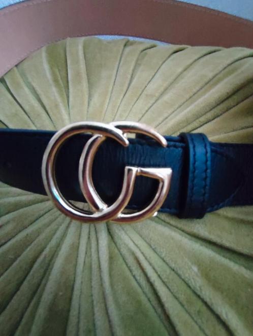 GG inspireerd CG logo riem zwart 4 cm 85 cm leer gouden gesp, Kleding | Dames, Riemen en Ceinturen, Nieuw, Heupriem, 100 cm of meer
