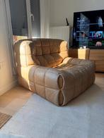 Ligne Roset Kashima bruine leren fauteuil, Gebruikt, Eenpersoons, 75 tot 100 cm, Ophalen of Verzenden