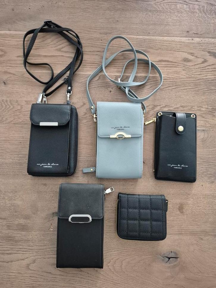 5 diverse dames portemonnees en tasjes, Sieraden, Tassen en Uiterlijk, Portemonnees, Nieuw, Overige merken, Zwart, Ophalen of Verzenden