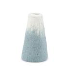 wit met ijsblauwe vilten vaas 9 x 18 cm leuk als kado, Overige materialen, -, Blauw, -