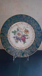 Vintage Blauw/groen Limoges Bord met Bloemen, Ophalen of Verzenden