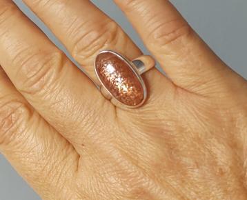  zilveren ring met natuurlijke Zonnesteen zilver 925 beschikbaar voor biedingen