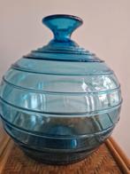 Vintage Handgeblazen Vaas - Jaren 60/70, Huis en Inrichting, Woonaccessoires | Vazen, Gebruikt, Blauw, Ophalen of Verzenden, Glas