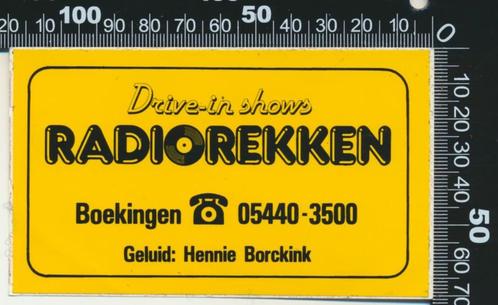 Sticker: Drive-in Shows Radiorekken (2), Verzamelen, Stickers, Zo goed als nieuw, Bedrijf of Vereniging, Ophalen of Verzenden