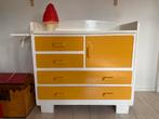 Mooie vintage commode van massief hout, wit/geel (evt twee), Ophalen, Gebruikt, 50 tot 70 cm, 100 cm of meer