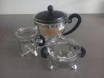 Glazen theepot met suiker en melk setje, Ophalen, Gebruikt, Overige typen, Glas