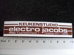 sticker keuken studio electro Jacobs venlo logo, Verzenden, Zo goed als nieuw, Bedrijf of Vereniging