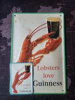 GUINNESS BEER - 175 - " LOBSTERS LOVE GUINNESS "., Verzamelen, Biermerken, Ophalen, Nieuw, Reclamebord, Plaat of Schild, Overige merken