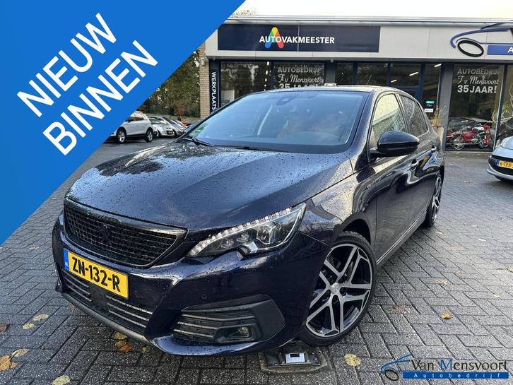 Peugeot 308 1.2 PureTech Aut8 GT-Line Black Optic Leder|CarP, Auto's, Peugeot, Bedrijf, Te koop, ABS, Achteruitrijcamera, Adaptive Cruise Control