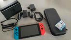 Nintendo switch v2 2021 compleet incl 1 spel, Spelcomputers en Games, Spelcomputers | Nintendo Switch, Ophalen of Verzenden, Zo goed als nieuw