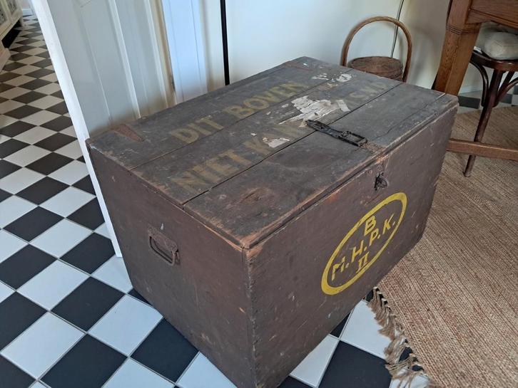 reiskoffer/scheepskist antiek, Huis en Inrichting, Woonaccessoires | Kisten, Gebruikt, Minder dan 50 cm, Ophalen