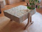 Mooie unieke en stevige vierkante salontafel hout 61x68x41, Huis en Inrichting, Tafels | Salontafels, Ophalen, 50 tot 100 cm, Vierkant