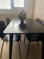 Zwarte IKEA eettafel met stoelen, Huis en Inrichting, Tafels | Eettafels, Kunststof, Gebruikt, 100 tot 150 cm, Vier personen