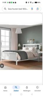 houten bed 180x200, Huis en Inrichting, Slaapkamer | Bedden, Ophalen, Bruin, Tweepersoons, Zo goed als nieuw