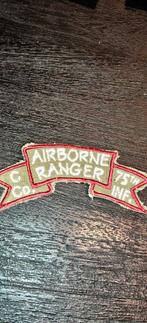 US Army Vietnam Airborne Ranger tab C Co 75th Infantry, Verzamelen, Ophalen of Verzenden, Landmacht, Amerika, Embleem of Badge