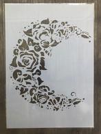 Maan rozen stencil van plastic a4 sjabloon roos half rond, Hobby en Vrije tijd, Schilderen, Verburgt Vintage, Overige typen, Nieuw