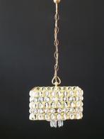 Zakkroonluchter Verguld messing frame met ovale kristallen