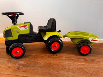 Falk Claas Axos 310 loop-tractor met aanhanger.  beschikbaar voor biedingen