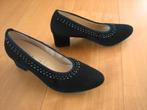 Chique Italiaanse zwart suede pumps HASSIA 37-38 H snazzeys, Hassia, Pumps, Verzenden, Zwart