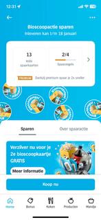 Volle spaarkaarten AH bioscoop spaaractie, Tickets en Kaartjes, Eén persoon