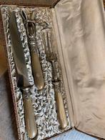 Trancheerset en vorkenset zwaar verzilverde grepen, Antiek en Kunst, Ophalen