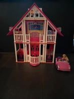 Barbiehuis met inrichting, Kinderen en Baby's, Speelgoed | Poppenhuizen, Ophalen of Verzenden, Gebruikt, Poppenhuis