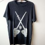 Replay T-shirt XS - Drumstokken Print, Kleding | Heren, T-shirts, Zwart, Ophalen of Verzenden, Zo goed als nieuw, Replay