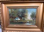 Schilderij met landschap en boerderij, Antiek en Kunst, Ophalen of Verzenden