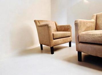 Set luxe fauteuils - Urban Sofa - Camel Suède ledermix beschikbaar voor biedingen