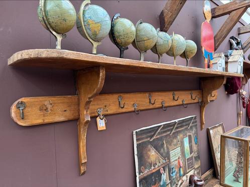 Groot regaal, Frankrijk, naturel, originele haken, 167 b, Antiek en Kunst, Curiosa en Brocante, Ophalen